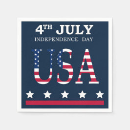 Patriotischer 4. Juli American Flag Stars Streifen Serviette