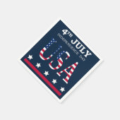 Patriotischer 4. Juli American Flag Stars Streifen Serviette (Ecke)