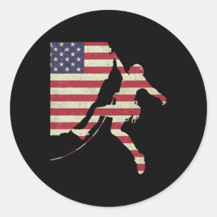 Patriotischer 4. Juli Amerikanischer Usa-Flagge-Fe Runder Aufkleber