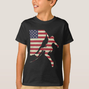 Patriotischer 4. Juli Amerikanischer Usa-Flagge-Fe T-Shirt