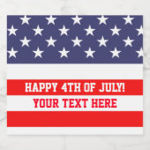 Patriotischer 4. Juli Bierflasche unter amerikanis Bierflaschenetikett (Einzelnes Label)