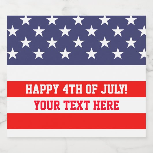 Patriotischer 4. Juli Bierflasche unter amerikanis Bierflaschenetikett (Einzelnes Label)