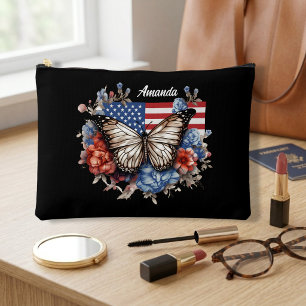 Patriotischer 4. Juli Butterfly Large Zubehörtasche