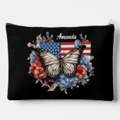 Patriotischer 4. Juli Butterfly Large Zubehörtasche (Rückseite)