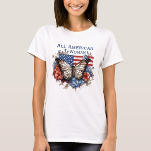 Patriotischer 4. Juli Butterfly T - Shirt