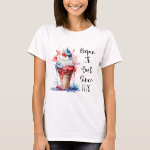 Patriotischer 4. Juli Eiscreme T - Shirt