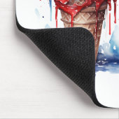Patriotischer 4. Juli Eiscreme T - Shirt Mousepad (Ecke)