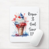 Patriotischer 4. Juli Eiscreme T - Shirt Mousepad (Mit Mouse)