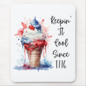 Patriotischer 4. Juli Eiscreme T - Shirt Mousepad (Vorne)