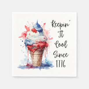 Patriotischer 4. Juli Eiscreme T - Shirt Serviette