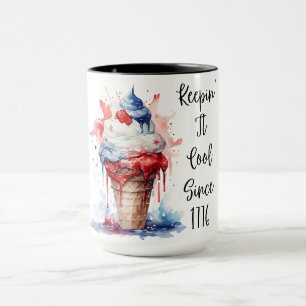 Patriotischer 4. Juli Eiscreme T - Shirt Tasse