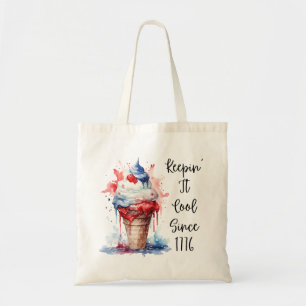 Patriotischer 4. Juli Eiscreme T - Shirt Tragetasche
