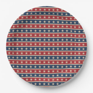 Patriotischer 4. Juli Gedenktag Rot Blaue Sterne Pappteller