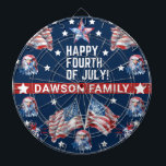Patriotischer 4. Juli Name der Wasserfarbenfamilie Dartscheibe<br><div class="desc">4. Juli Wasserfarbe Familienname personalisiertes Design. Matching Produkte finden Sie im 4. Juli Watercolor Collection.</div>