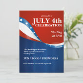Patriotischer 4. Juli Party Feier Einladung (Stehend Vorderseite)