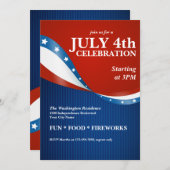 Patriotischer 4. Juli Party Feier Einladung (Vorne/Hinten)