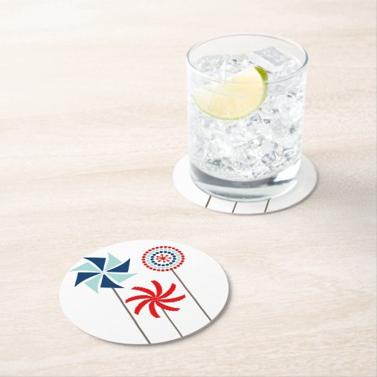 Patriotischer 4. Juli Pinwheel Untersetzer (Vor Ort)