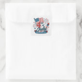 Patriotischer 4. Juli Quadratischer Aufkleber (Tasche)