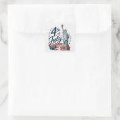 Patriotischer 4. Juli Quadratischer Aufkleber (Tasche)