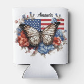 Patriotischer 4. Juli Schmetterling Dosenkühler (Rückseite)