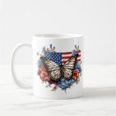 Patriotischer 4. Juli Schmetterling Kaffeetasse (Links)