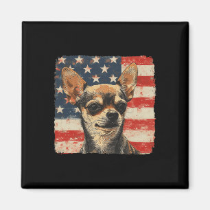 Patriotischer 4. Juli Shirt Chihuahua Dog Men Wome Magnet