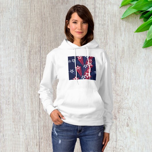 Patriotischer 4. Juli Sterne rot weiß und blau Hoodie