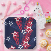 Patriotischer 4. Juli Sterne rot weiß und blau Pappteller (Party)