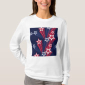 Patriotischer 4. Juli Sterne rot weiß und blau T-Shirt (Vorderseite)