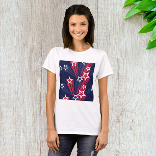 Patriotischer 4. Juli Sterne rot weiß und blau T-Shirt