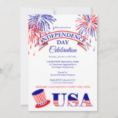 Patriotischer 4. Juli Unabhängigkeitstag Einladung (Vorderseite)