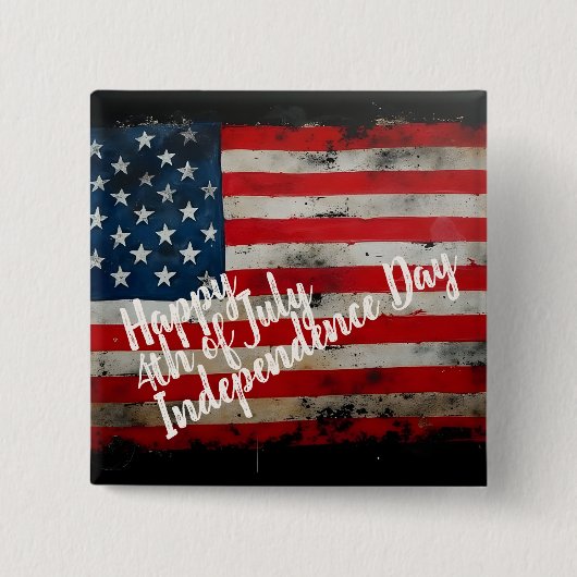 Patriotischer 4. Juli Unabhängigkeitstag Kunst Button (Vorderseite)