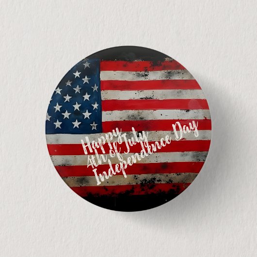 Patriotischer 4. Juli Unabhängigkeitstag Kunst Button (Vorderseite)
