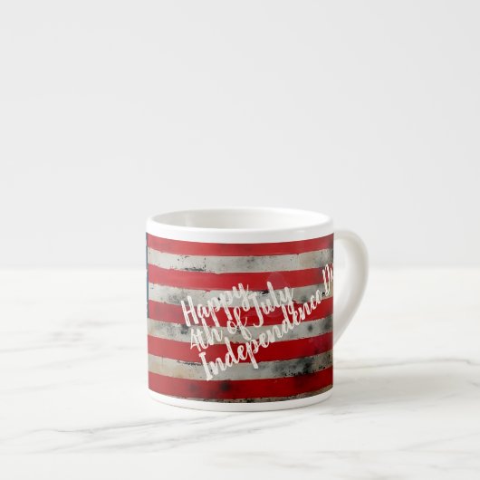 Patriotischer 4. Juli Unabhängigkeitstag Kunst Espressotasse (Vorderseite Rechts)
