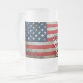 Patriotischer 4. Juli Unabhängigkeitstag Kunst Mattglas Bierglas (Vorderseite Links)