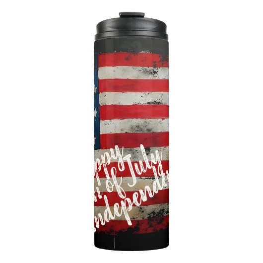 Patriotischer 4. Juli Unabhängigkeitstag Kunst Thermosbecher (Vorderseite)