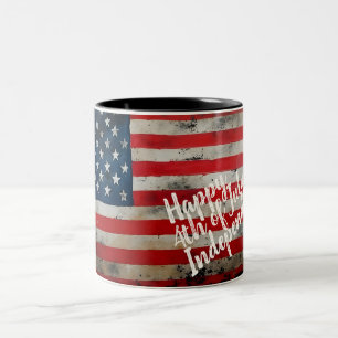Patriotischer 4. Juli Unabhängigkeitstag Kunst Zweifarbige Tasse