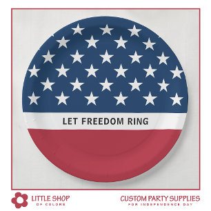 Patriotischer 4. Juli US Flagge Pappteller