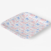 Patriotischer 4. Juli Wasserfarbe personalisiert Pappteller (Gewinkelt)