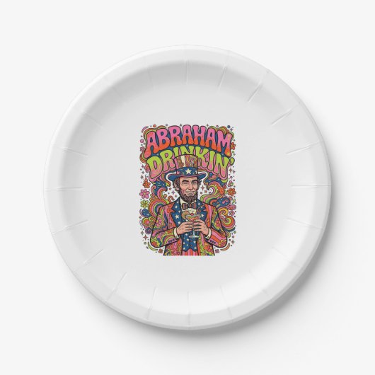 Patriotischer Abraham Trink Retro Pappteller (Vorderseite)