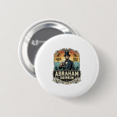 Patriotischer Abraham Trinkender Retro Abgenutzt Button (Vorne & Hinten)