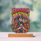 Patriotischer Abraham Trinkender Retro Acrylschild (Neutral)
