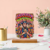 Patriotischer Abraham Trinkender Retro Acrylschild (Hochzeit)