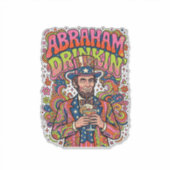 Patriotischer Abraham Trinkender Retro Aufkleber (Vorderseite)