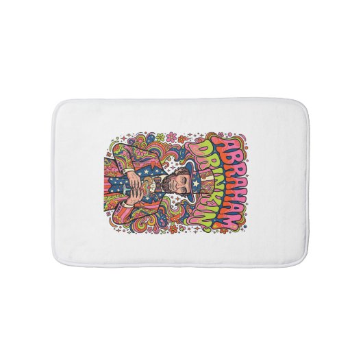 Patriotischer Abraham Trinkender Retro Badematte (Vorderseite)