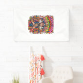 Patriotischer Abraham Trinkender Retro Banner (Insitu)