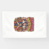 Patriotischer Abraham Trinkender Retro Banner (Horizontal)