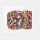 Patriotischer Abraham Trinkender Retro Fleecedecke (Vorderseite (Horizontal))