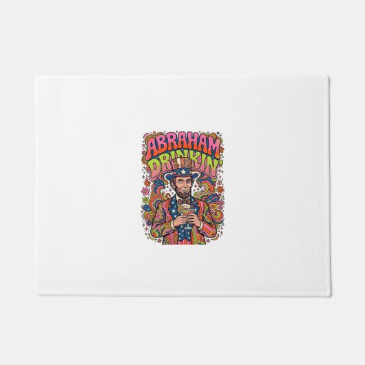 Patriotischer Abraham Trinkender Retro Fußmatte (Vorderseite)