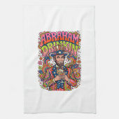 Patriotischer Abraham Trinkender Retro Geschirrtuch (Vertikal)